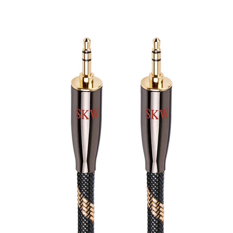 SKW Audiophiles High Gauge AUX Cable 3.5mm Male to Male Jack Cable with Diameter 6.8mm Stereo Audio Cable 9.8ft(3m) - Image 1